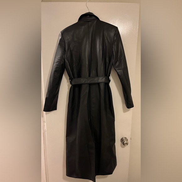 Zara FAUX LEATHER TRENCH COAT. Black. Sizes S, M. New with Tags. - Picture 11 of 11